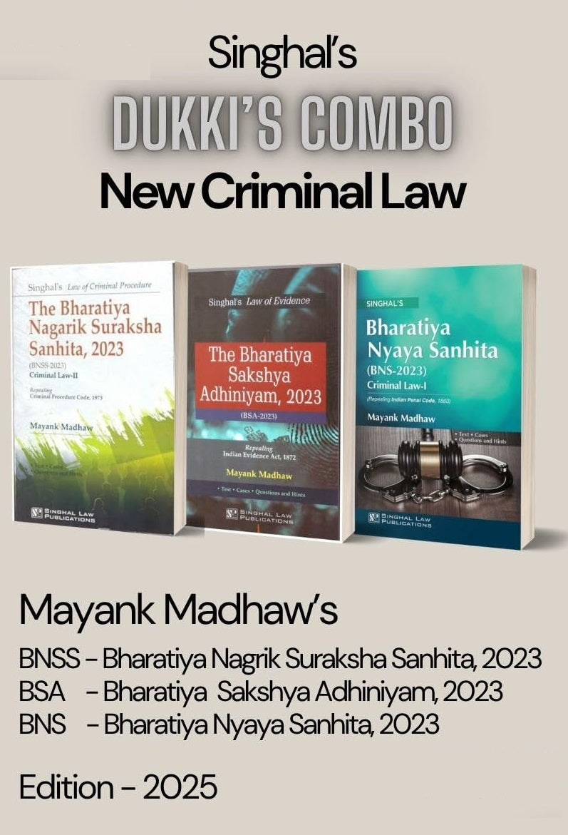 Dukki's Combo - New Criminal Law Book (BNSS, BNS, BSA) - Books By Singhal Law Publications