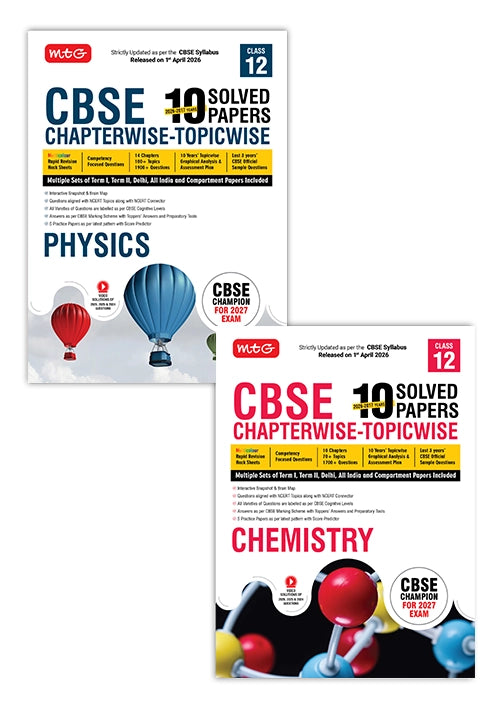 Class 12 CBSE Chapterwise Topicwise Solved Papers (Physics & Chemistry) - Set of 2 Books (CBSE Champion) By MTG Learning