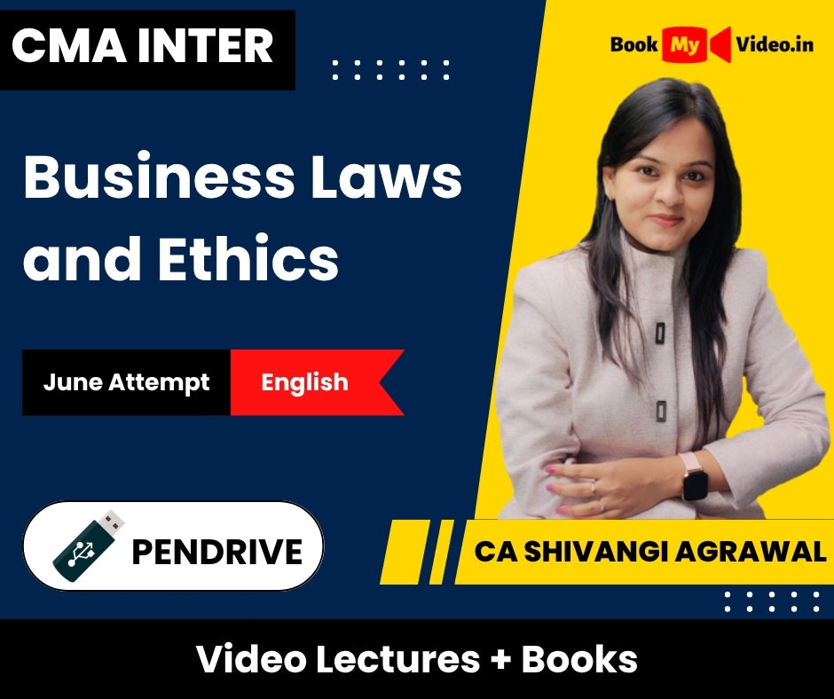 CMA Inter Business Laws and Ethics Video Lectures in English by CA Shivangi Agrawal June Attempt (Pendrive + Books)