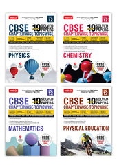 Class 12 CBSE Chapterwise Topicwise Solved Papers (Physics, Chemistry, Mathematics and Physical Education) - Set of 4 Books (CBSE Champion) By MTG Learning