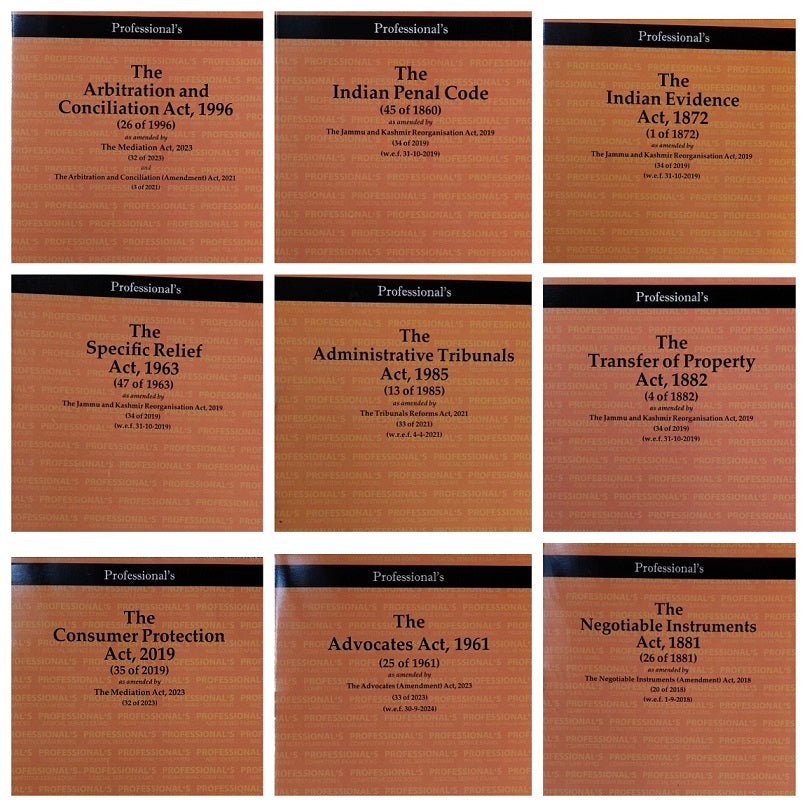 Professional's Combo Pack 23 AIBE BARE ACTS (Without Notes)