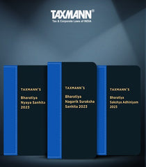 Flexi-bound (Pocket) Edition Combo New Criminal Laws - Bharatiya Nyaya Sanhita (BNS), Bharatiya Nagarik Suraksha Sanhita (BNSS), Bharatiya Sakshya Adhiniyam (BSA) - Set of 3 Books By Taxmann