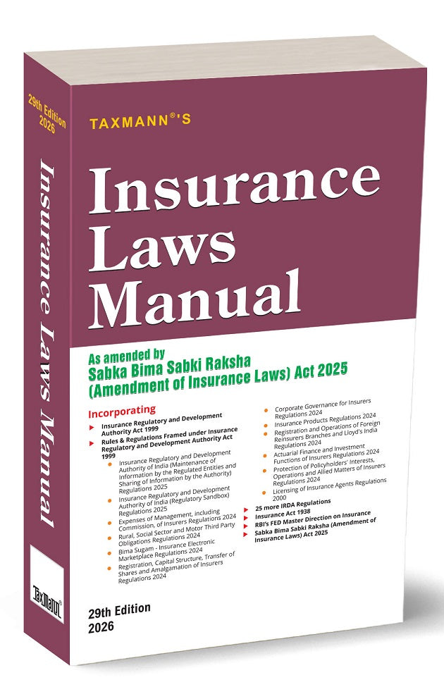 Insurance Laws Manual book by Taxmann