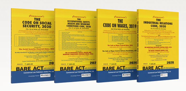 Commercial's New Labour & Industrial Code Along with Rules (Bare Act) - Combo Books