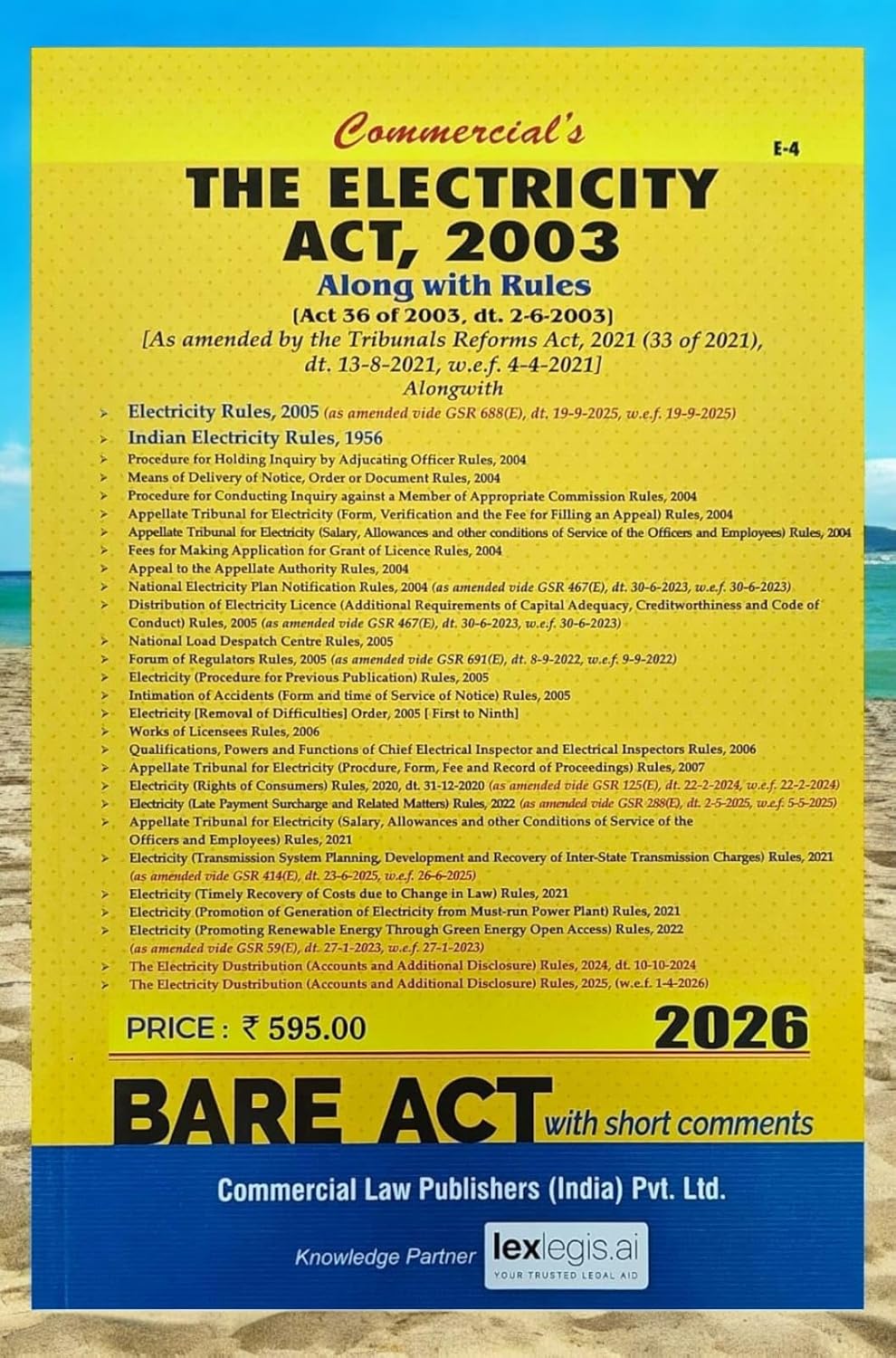 Commercial’s The Electricity Act, 2003 Along with Rules - Bare Act (With Short Comments) Book