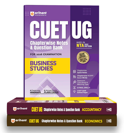 NTA CUET UG 2026 - Business Studies, Accountancy and Economics Books (Combo) - Chapter wise Notes and Question Bank By Arihant Publication