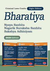 Criminal Laws Combo (Diglot Edition) – Bharatiya Nyaya Sanhita (BNS), Bharatiya Nagarik Suraksha Sanhita (BNSS), Bharatiya Sakshaya Adhiniyam (BSA) - Set of 3 Books By Taxmann