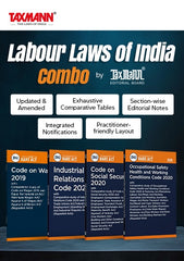 Labour Codes of India COMBO (Bare Acts with Comparative Study) Incorporating - Code on Wages, IR Code, Code on Social Security and OSHWC Code  (Set of 4 Books) By Taxmann