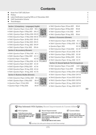NTA CUET (UG) Previous Years Solved Papers - Commerce Stream (English, Accountancy, Business Studies, Economics & General Aptitude Test) By Oswaal Books