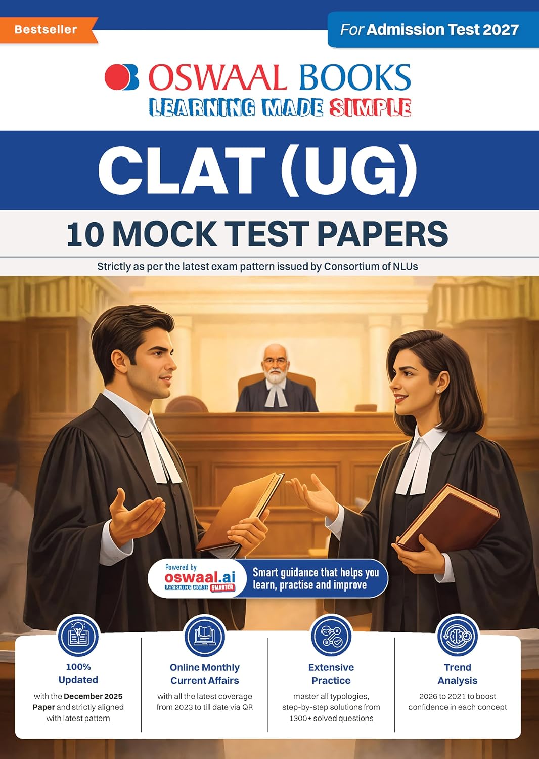 CLAT (UG) 10 Mock Test Papers - Book by Oswaal Books