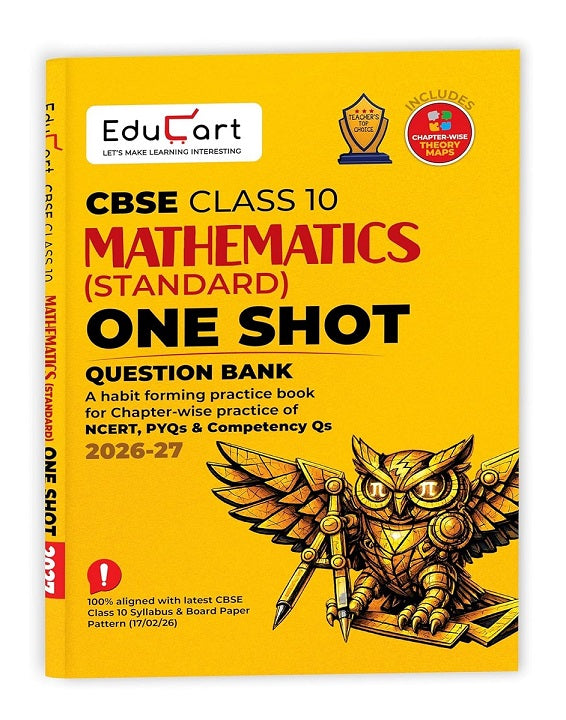 Educart One-shot CBSE Class 10 Question Bank Mathematics (Standard) Book