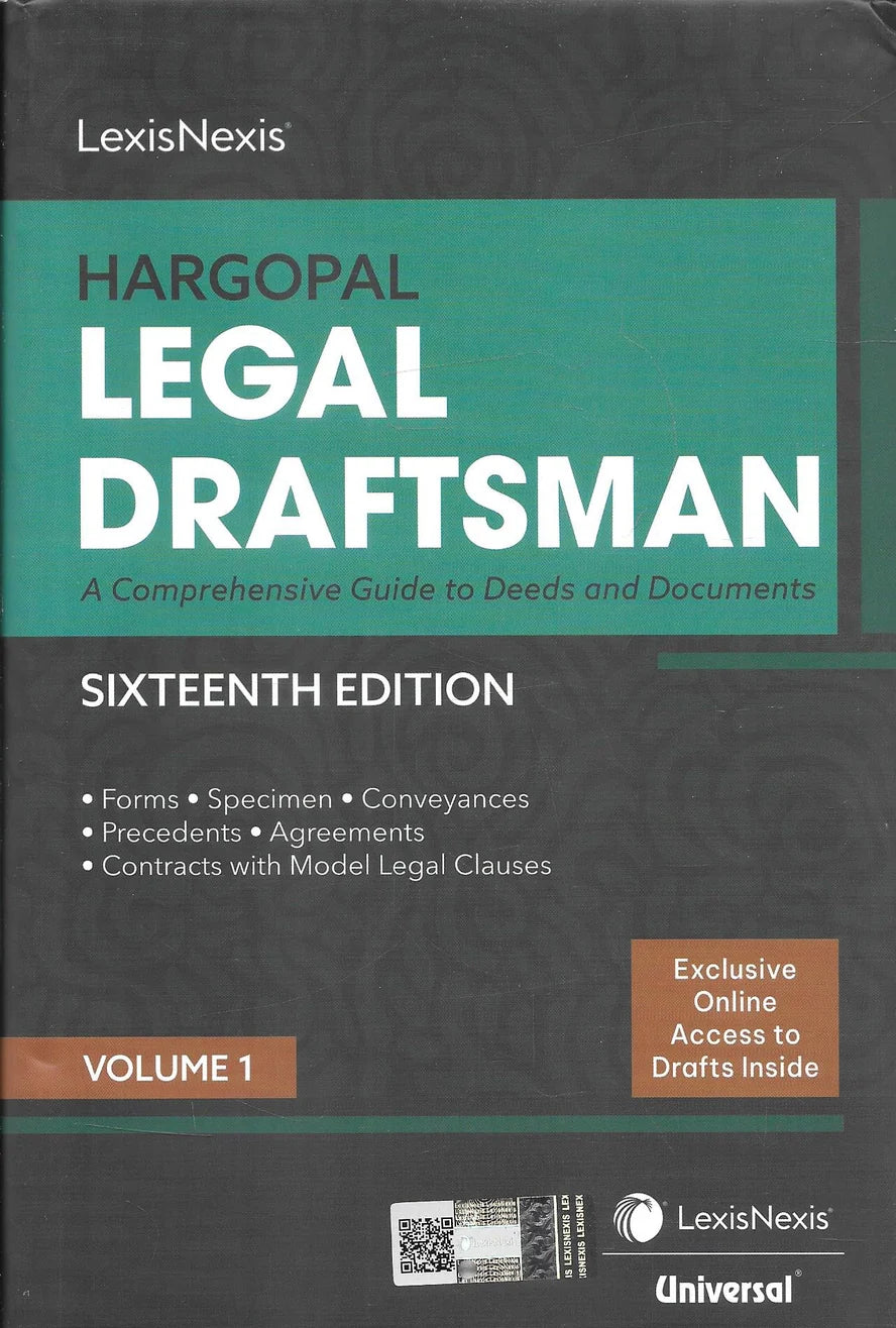 Hargopal LEGAL DRAFTSMAN (A Comprehensive Guide to Deeds and Documents) Set of 2 Volumes - Books By LexisNexis