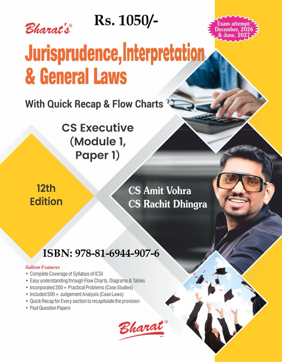 Bharat’s Jurisprudence, Interpretation & General Law - Book for CS Executive by CS Amit Vohra and CS Rachit Dhingra