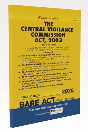 Commercial's The Central Vigilance Commission Act, 2003 - Bare Act (With Short Comments) Book