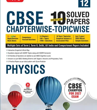 Class 12 CBSE Physics Book (CBSE Champion) - Chapterwise Topicwise Solved Papers By MTG Learning