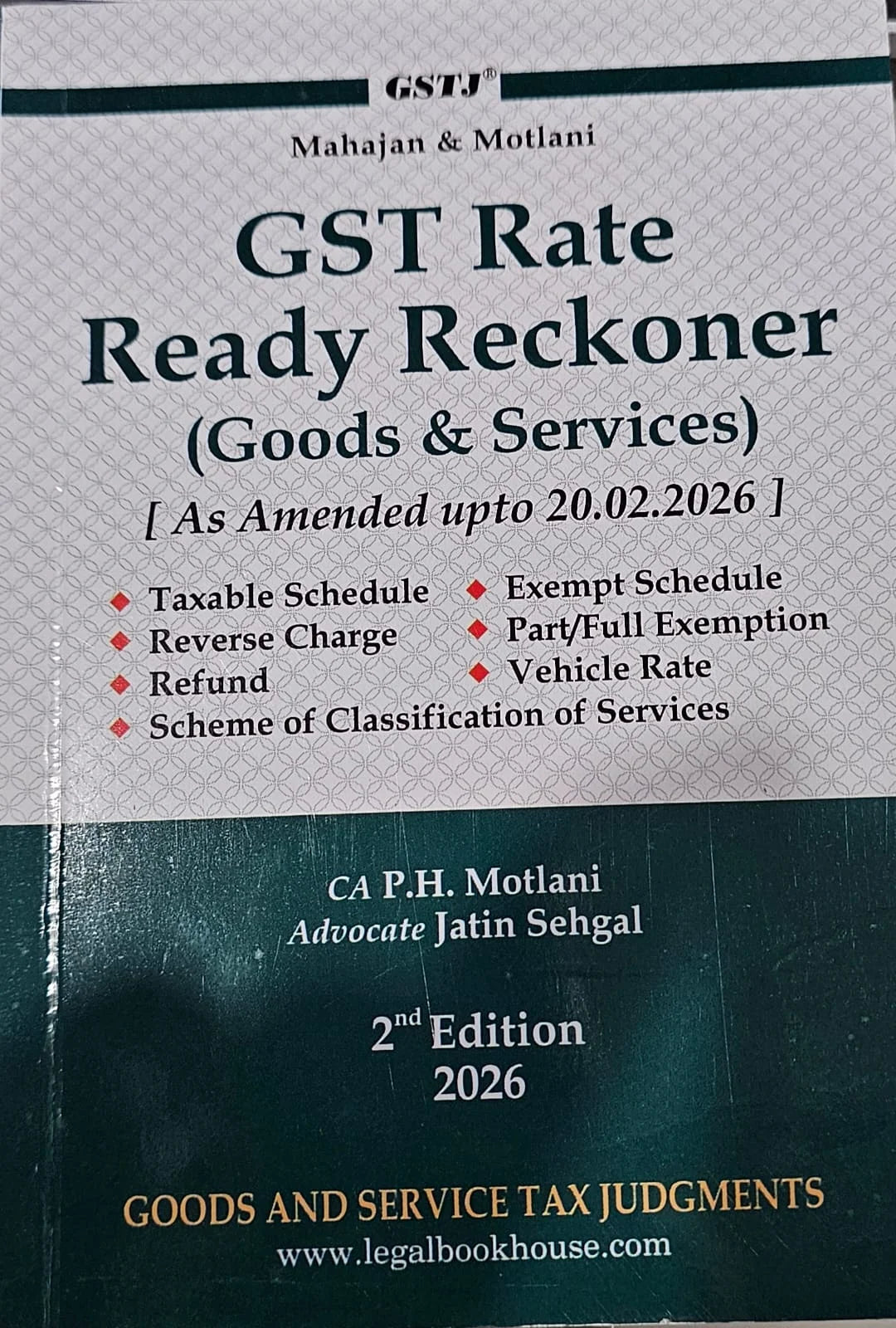 Mahajan & Motlani's GST Rate Ready Reckoner Pocket Edition - Book By Legal Book House
