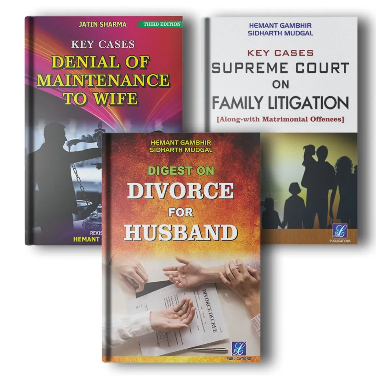 Denial of Maintenance to Wife, Family Litigation and Digest on Divorce for husband (Set of 3 Books) - By LRC Publications