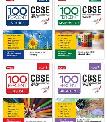 100 Percent NCERT and CBSE Science, Mathematics, English and Social-Science Part 1 and 2 Class 7 (combo) Books By MTG Learning