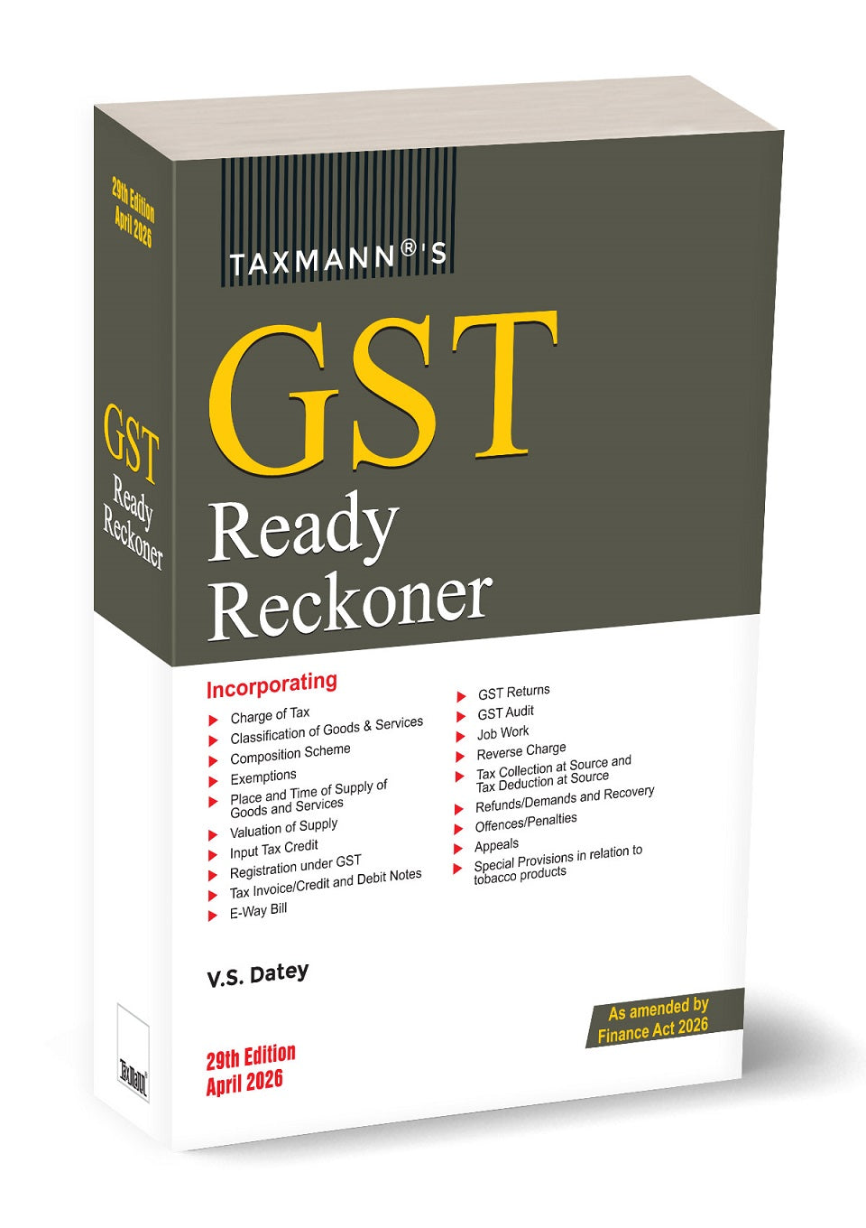 Taxmann's GST Ready Reckoner book by V.S. Datey