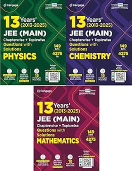 JEE Main - Physics, Chemistry and Mathematics Combo (Set of 3 Books) - Chapterwise, Topicwise Questions with Solutions New Edition By Cengage