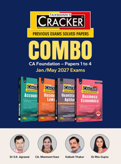 Taxmann's CA Foundation Paper 1 to 4 Combo (Accounts, Law, Maths, LR & Stats, and Economics) Cracker - Books By S.K. Agrawal, Manmeet Kaur, Kailash Thakur, Ritu Gupta