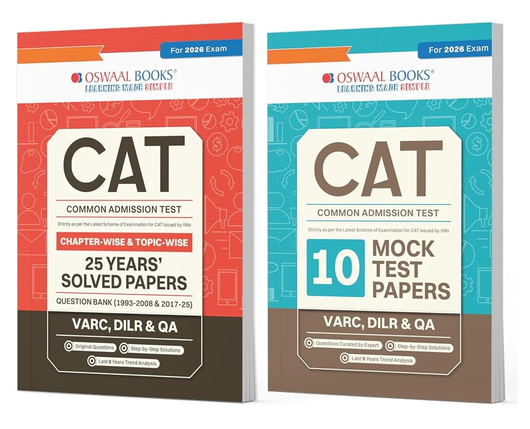 CAT Mock Test Papers and Solved Papers - Set of 2 books By Oswaal Books