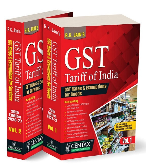 R.K. Jain's GST Tariff of India (Set of 2 Volumes) - Books By Centax Publications