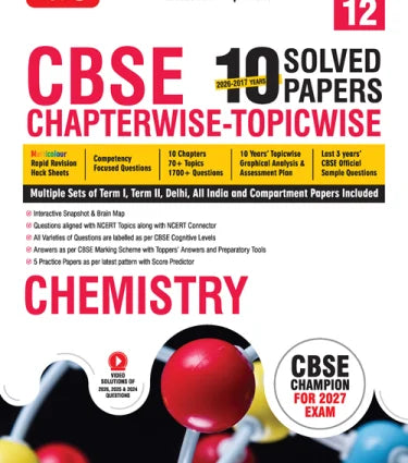 Class 12 CBSE Chemistry Book (CBSE Champion) - Chapterwise Topicwise Solved Papers By MTG Learning
