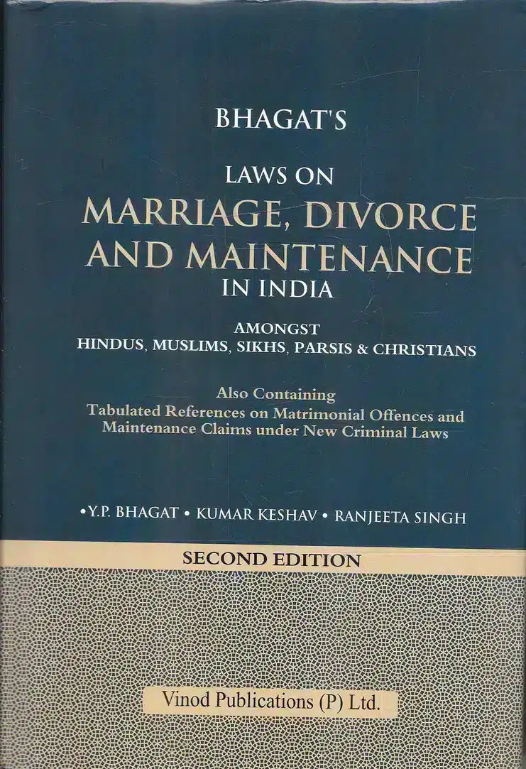 Vinod Publication’s Laws on Marriage, Divorce and Maintenance By Y P Bhagat