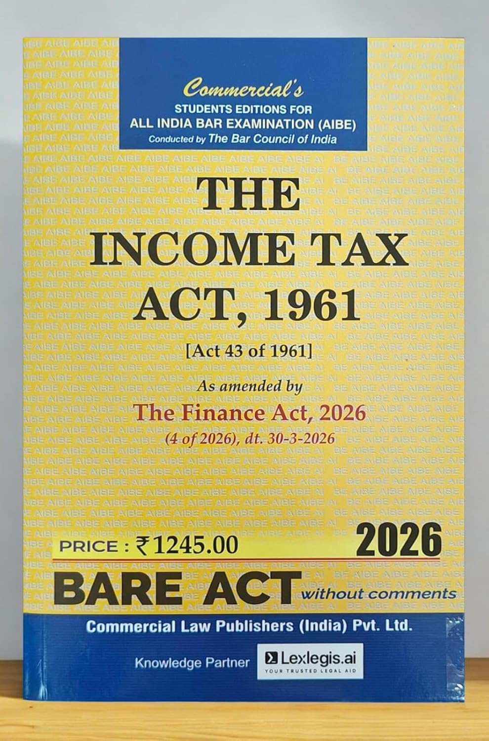 Commercial's The Income Tax Act, 1961 Bare Act (Without Comments) Book