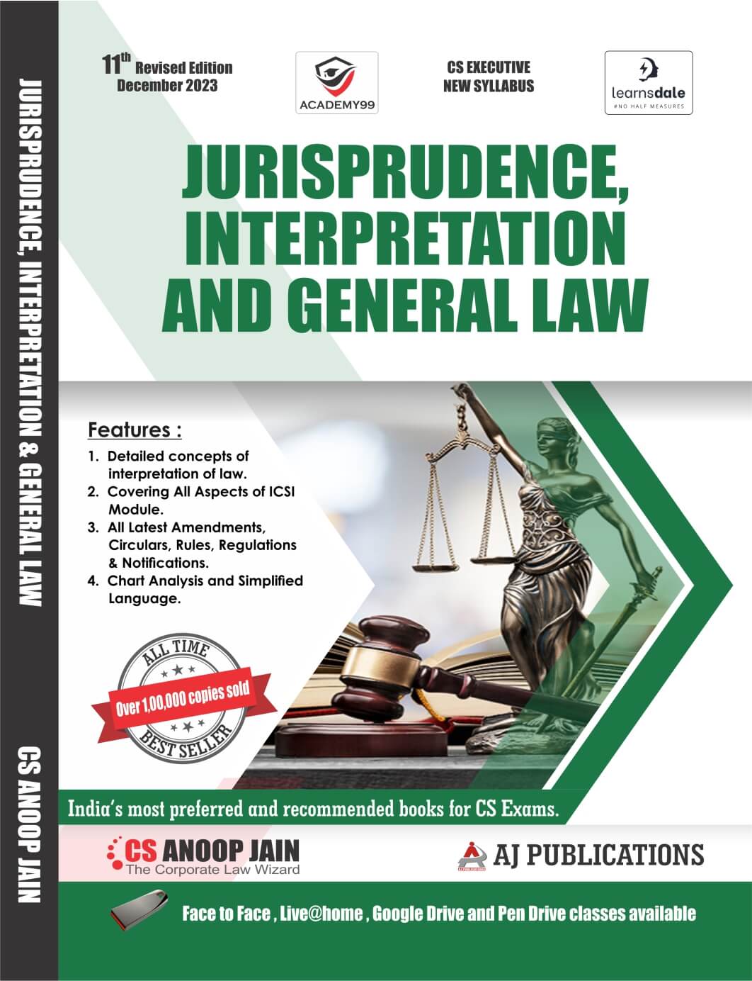 CS Executive New Syllabus Jurisprudence Interpretation and General Laws Book by CS Anoop Jain