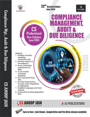 CS Professional New Syllabus Compliance Management Audit and Due Diligence Book by CS Anoop Jain
