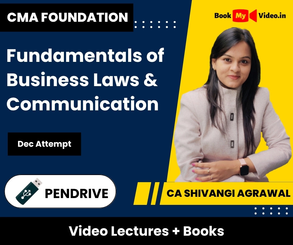 CMA Foundation Fundamentals of Business Laws & Communication Video Lectures by CA Shivangi Agrawal Dec Attempt (Pendrive + Books)