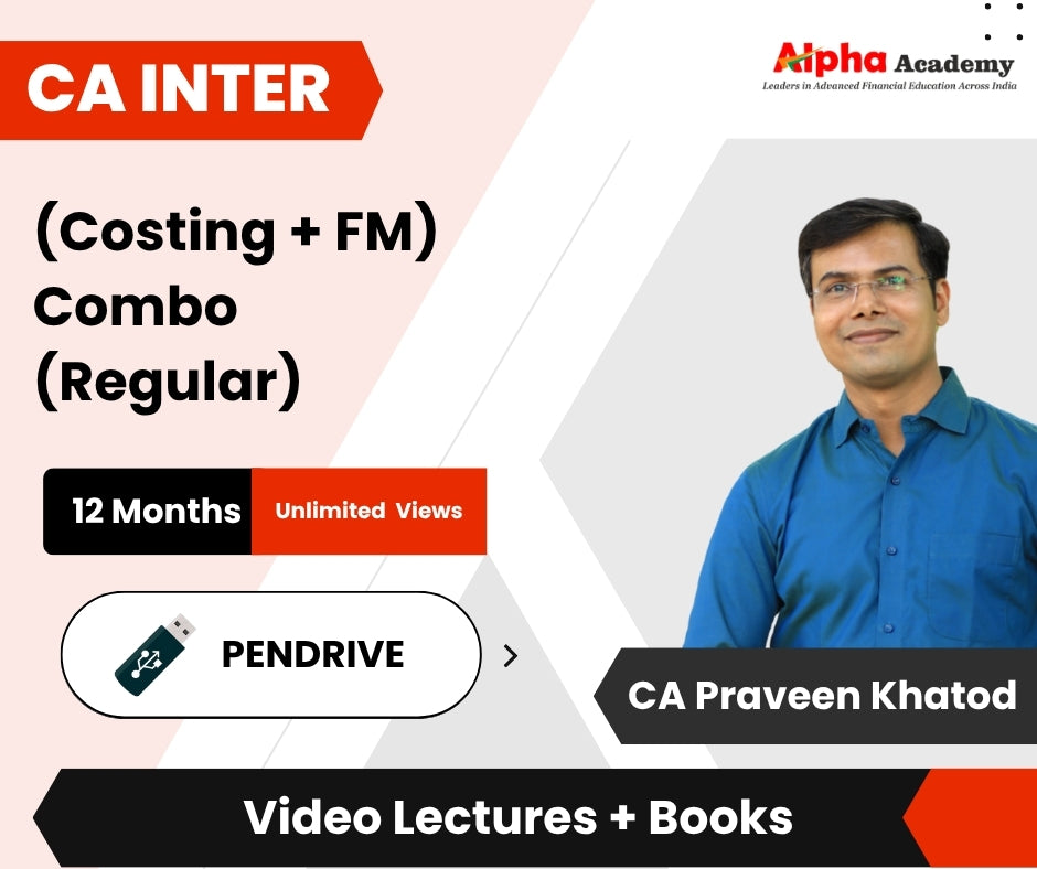 CA Inter (Costing + FM) Combo (Regular) Video Lectures by CA Praveen Khatod (Pendrive, 12 Months, Unlimited Views)
