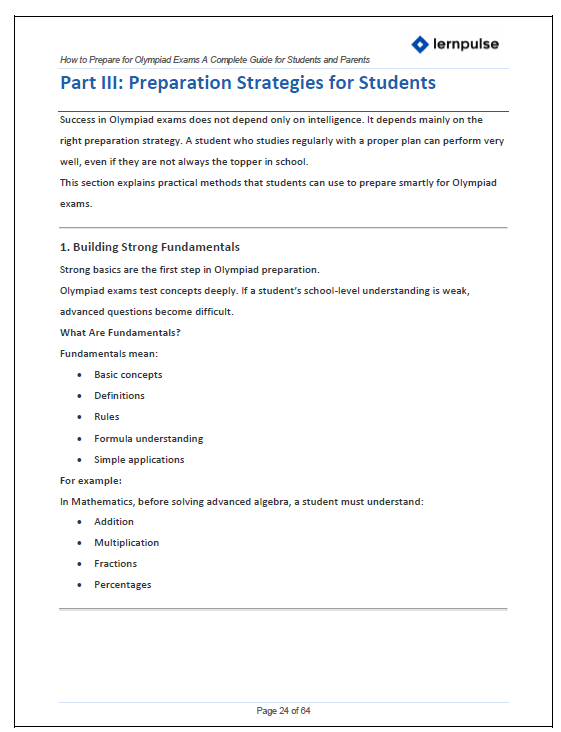 How to Prepare for Olympiad Exams A Complete Guide for Students and Parents - Book By lernpulse