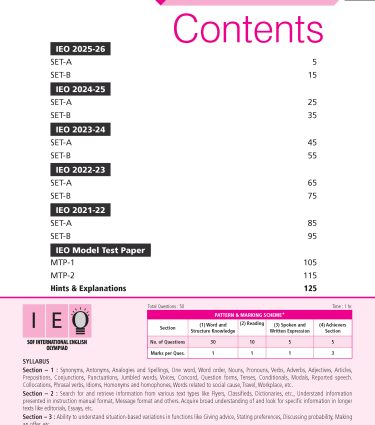 IEO Class-9 Olympiad Previous Years Papers (PYP) English with Sample OMR Sheet - Book By MTG Learning
