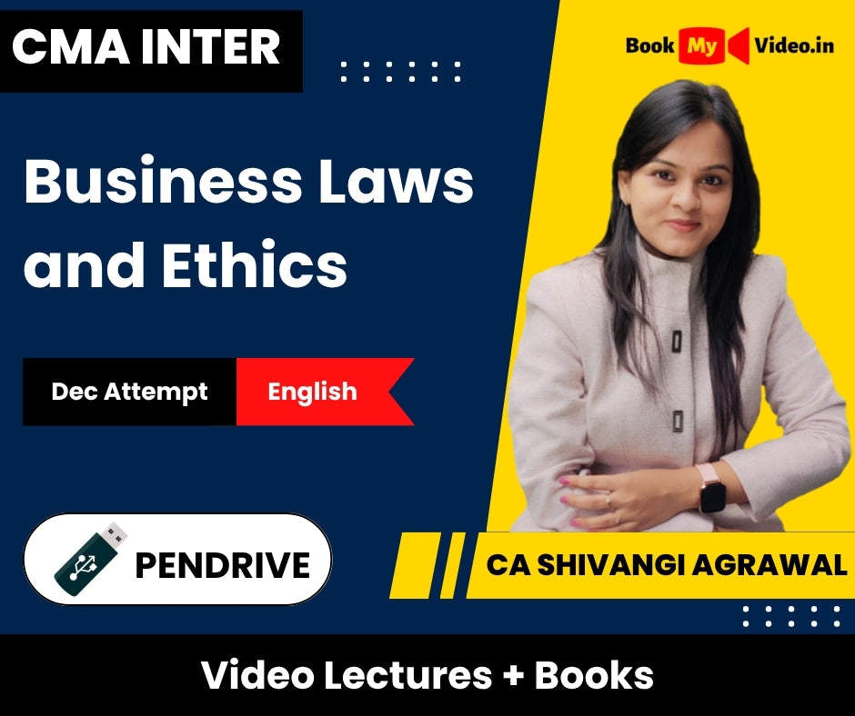 CMA Inter Business Laws and Ethics Video Lectures in English by CA Shivangi Agrawal Dec Attempt (Pendrive + Books)