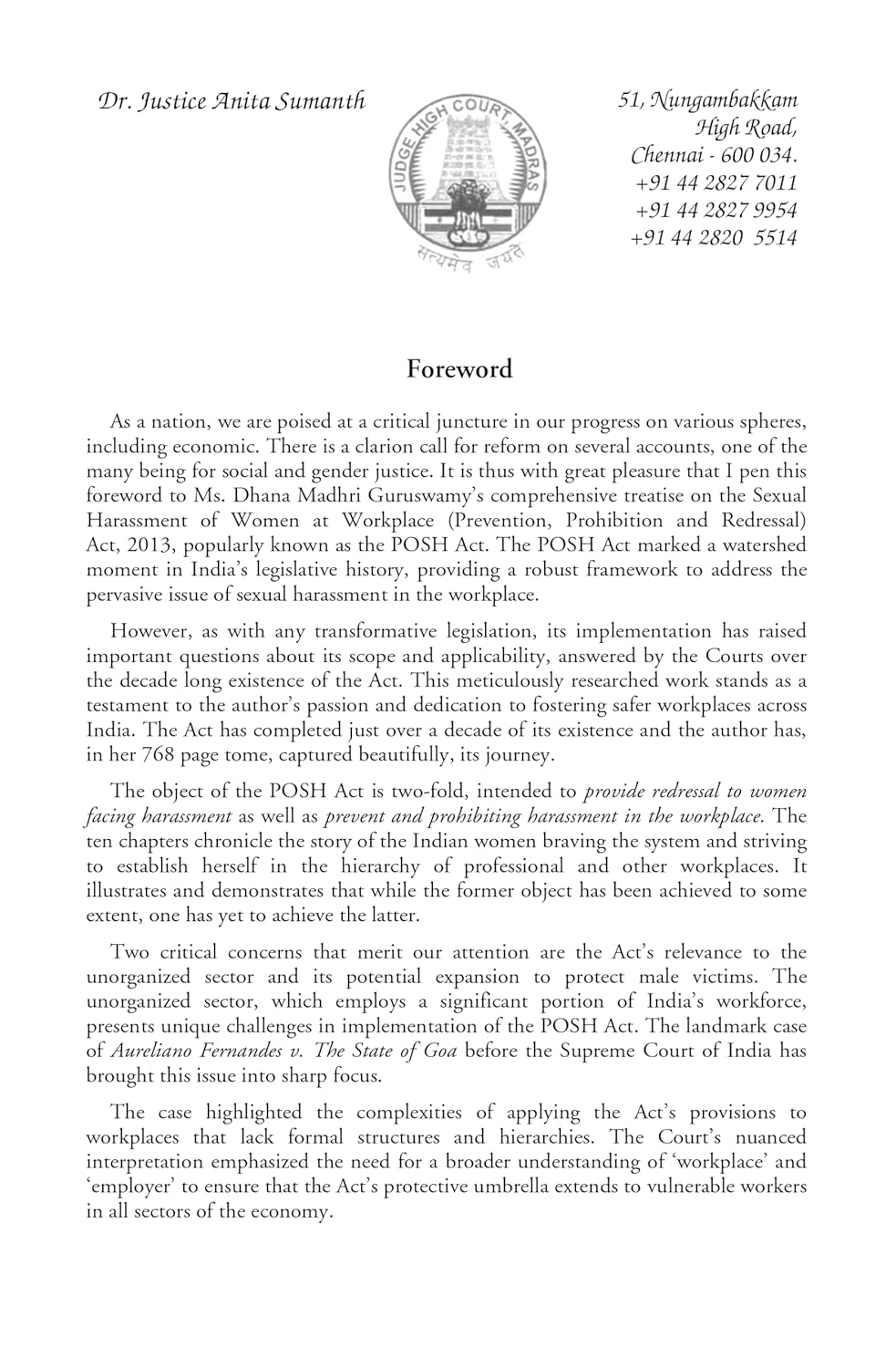 Treatise on POSH Act - A Critical and Comparative Commentary on the Sexual Harassment of Women at Workplace (Prevention, Prohibition and Redressal) Act, 2013 - Book By OakBridge Publishing