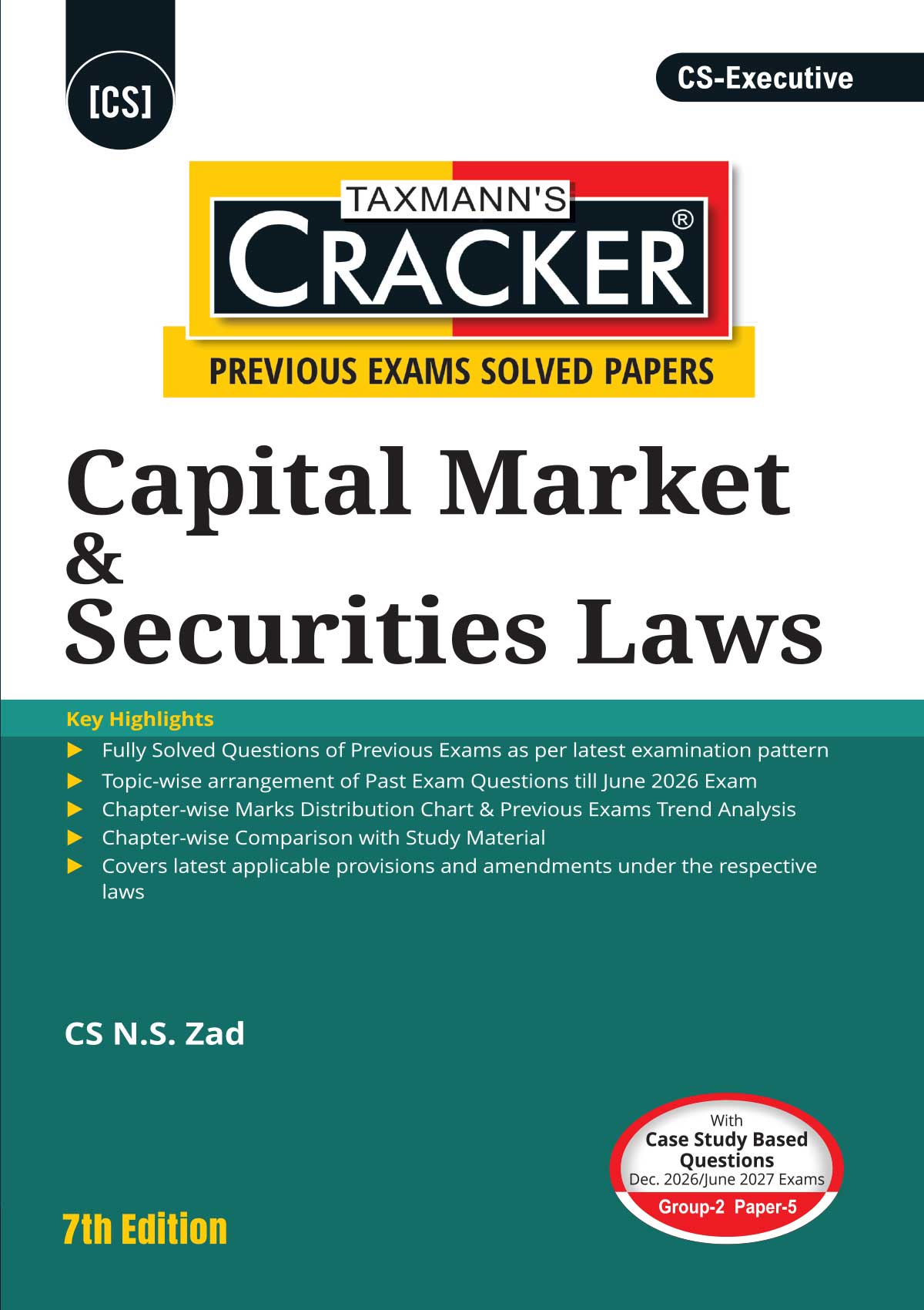 Taxmann Cracker Combo Papers 5 to 7 (CMSL, EC & IPL, & Tax) Set of 3 Books for CS Executive