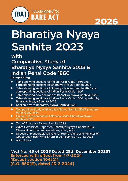 Bharatiya Criminal Laws - Bare Acts COMBO (BNS, BNSS, BSA) - Presenting the Complete Updated Texts with Comparative Tools, Legislative Aids (Set of 3 Books) By Taxmann