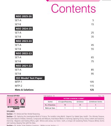ISO Class-8 Olympiad Previous Years Papers (PYP) Science with Sample OMR Sheet - Book By MTG Learning