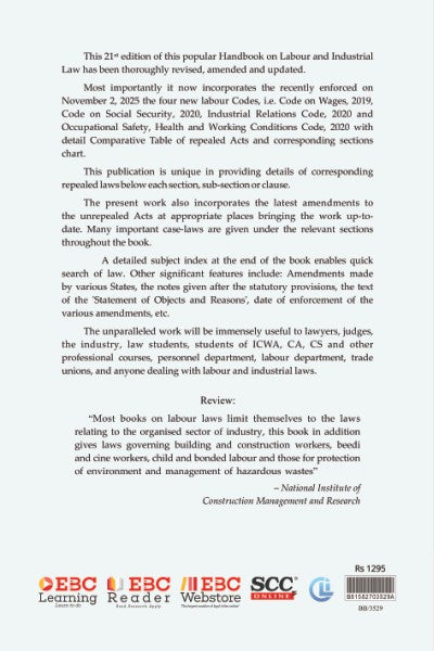 EBC's Handbook of Labour and Industrial Law - Book By P. L. Malik