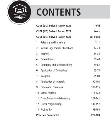 NTA CUET (UG) Chapter wise Question Bank Mathematics By MTG Learning