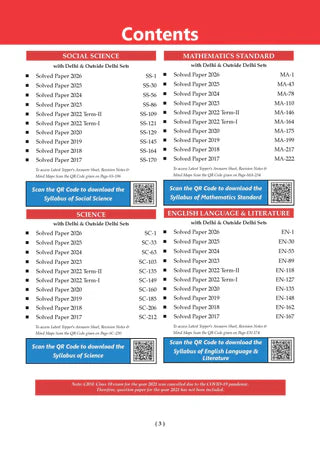CBSE Previous 10 Years Papers (Year-wise - Solved Papers : 2017-2026) Social Science, Maths, Science, English Language & Literature for Class 10 for 2027 Exam
