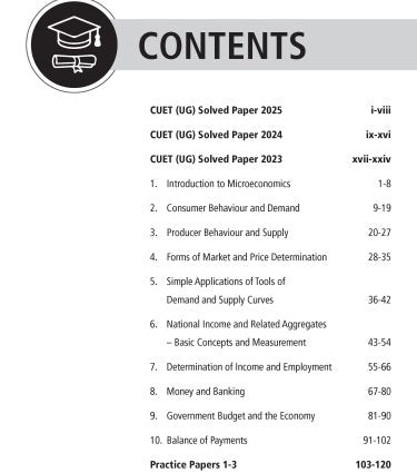 NTA CUET (UG) Chapter wise Question Bank Economics By MTG Learning