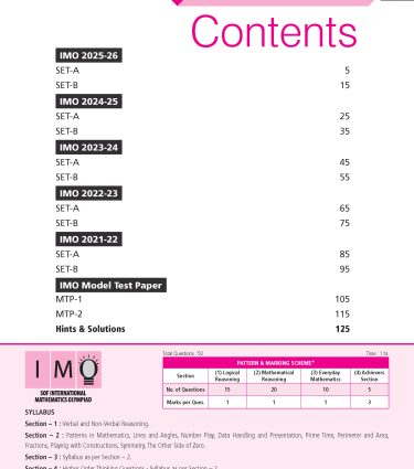 IMO Class-6 Olympiad Previous Years Papers (PYP) Mathematics with Sample OMR Sheet- Book by MTG Learning