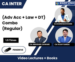 CA Inter (Adv Acc + Law + DT) Combo (Regular) Video Lectures by CA Abhishek Zaware, CA Darshan Khare, CA Vijay Sarda (Pendrive, 1.5 Times)