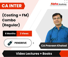 CA Inter (Costing + FM) Combo (Regular) Video Lectures by CA Praveen Khatod (Pendrive, 6 Months, 2 Views)