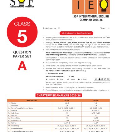 IEO Class-5 Olympiad Previous Years Papers (PYP) English with Sample OMR Sheet Book By MTG Learning