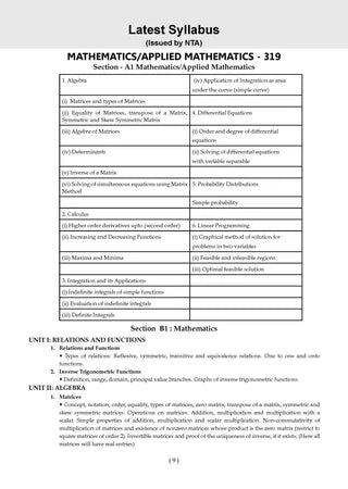 NTA CUET (UG) Mock Test Papers - Mathematics By Oswaal Books